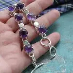 Серебряный браслет с аметистом