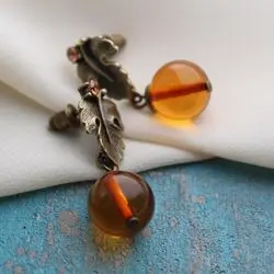 Серьги из балтийского янтаря
