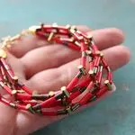 Авторские браслеты с камнями - коралл