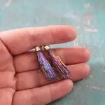 Серьги из серебра и турмалина с титановым покрытием