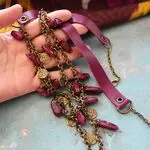 Колье из кожи и тигрового глаза