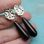 Серьги капли с крупными агатами