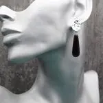 Серьги капли с агатом