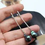 Серьги с черным жемчугом