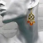 Серьги ручной работы- агат, сердолик