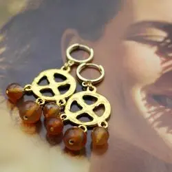 Серьги из прозрачного сердолика