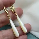 Серьги с каплями перламутра