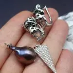Серьги со съемными подвесками