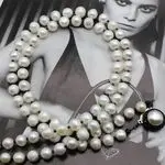 Ожерелье из черной шпинели и белого жемчуга