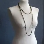 Ожерелье с зелеными камнями - хризоколла