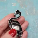 Броши -подвески. Фламинго