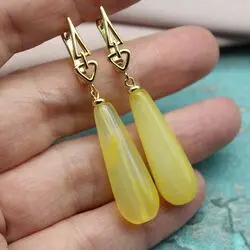 Серьги с желтым агатом