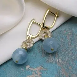 Серьги из аквамарина