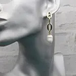 Серьги цепи с жемчугом