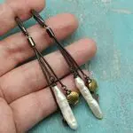 Длинные серьги с жемчугом