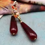 Серьги с цветным агатом
