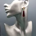 Серьги капли с агатом