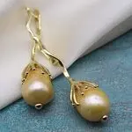 Серьги с золотым барочным жемчугом
