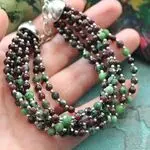 Браслет из серебра и граната