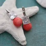 Серебряные серьги с кораллами