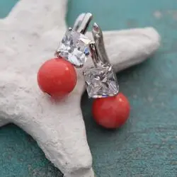 Коралловые серьги