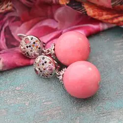 Серьги с розовыми кораллами