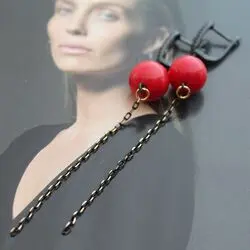 Коралловые серьги