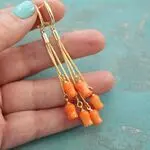 Серьги цветы - коралловые тюльпаны