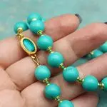 Колье из зеленой бирюзы