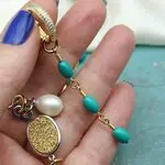 серьги трансформеры с бирюзой