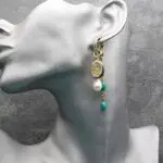Бирюзовые серьги - серьги с жемчугом, бирюзой