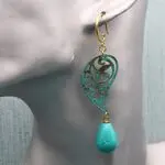 Длинные серьги с бирюзой