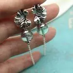 Серьги кувшинки с флюоритом