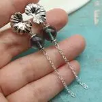 Серьги с натуральными камнями - флюорит