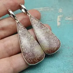 Серьги из серебра и океанической яшмы