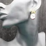 Серьги орхидеи с розовым жемчугом
