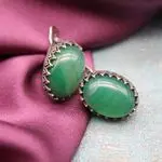 Серьги с хеленым хризопразом