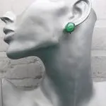 Серьги с зелеными камнями - хризопраз