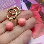 Серьги трансформеры с кораллом