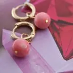 Серьги с розовым кораллом