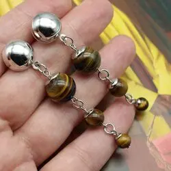 Серьги с тигровым глазом