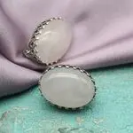 Серьги с крупным розовым кварцем