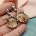 Серьги с природными камнями - халцедон