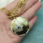 Колье с расписным перламутром