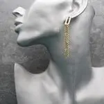 Серьги гвоздики с цепочками