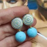 Дизайнерские серьги с бирюзой