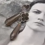 Серьги с граненым халцедоном