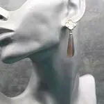 Серьги длинные - капли агат, халцедон