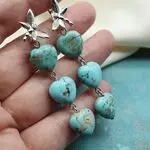 Голубая бирюза в украшениях - длинные серьги