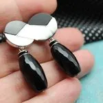 Серьги с черным ониксом